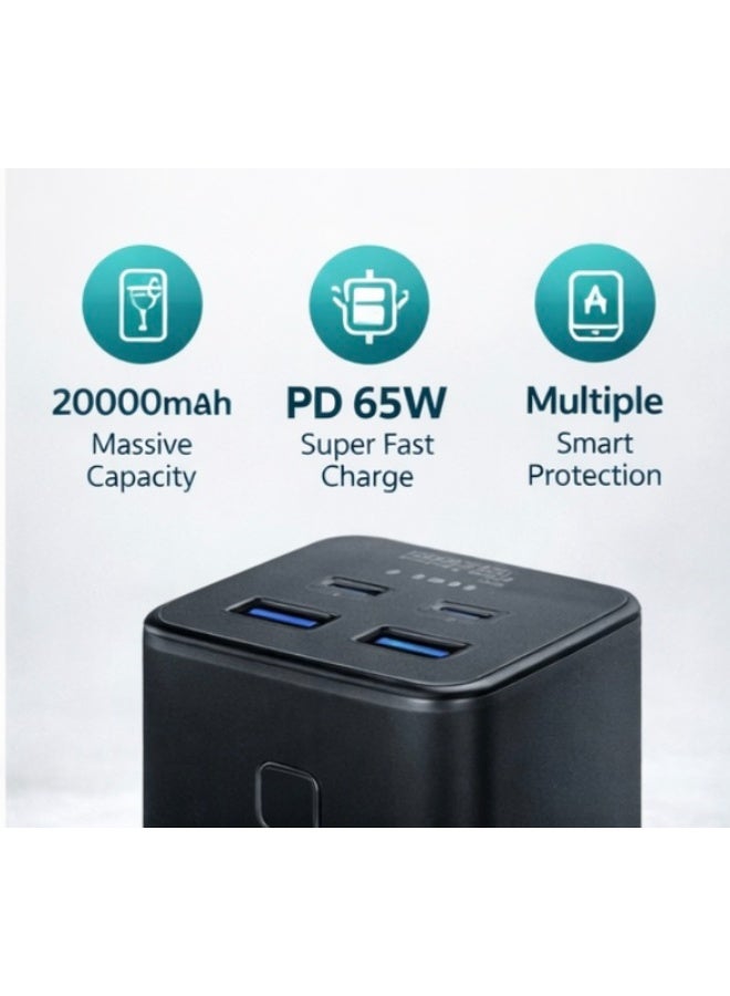 Belk 20000mAh Power Bank PD 65W Fast Charging, Laptop & Phone Compatible, Intelligent Integrated Circuit Protection - Image 2